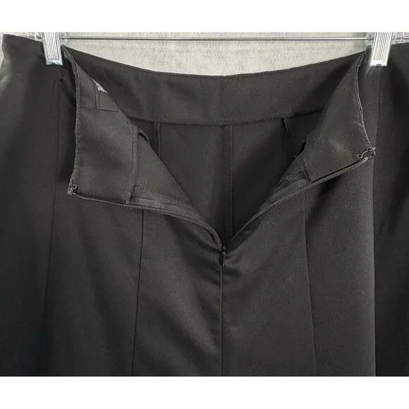 TADASHI Collection Women Maxi Satin Skirt Sz 12 Black Full Wedding Event 93-2 - Picture 5 of 9